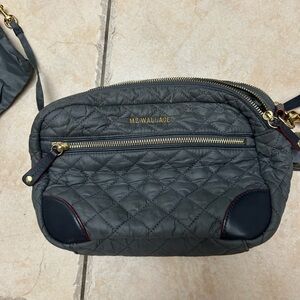 MZ Wallace Gray Quilted Crossbody Bag
